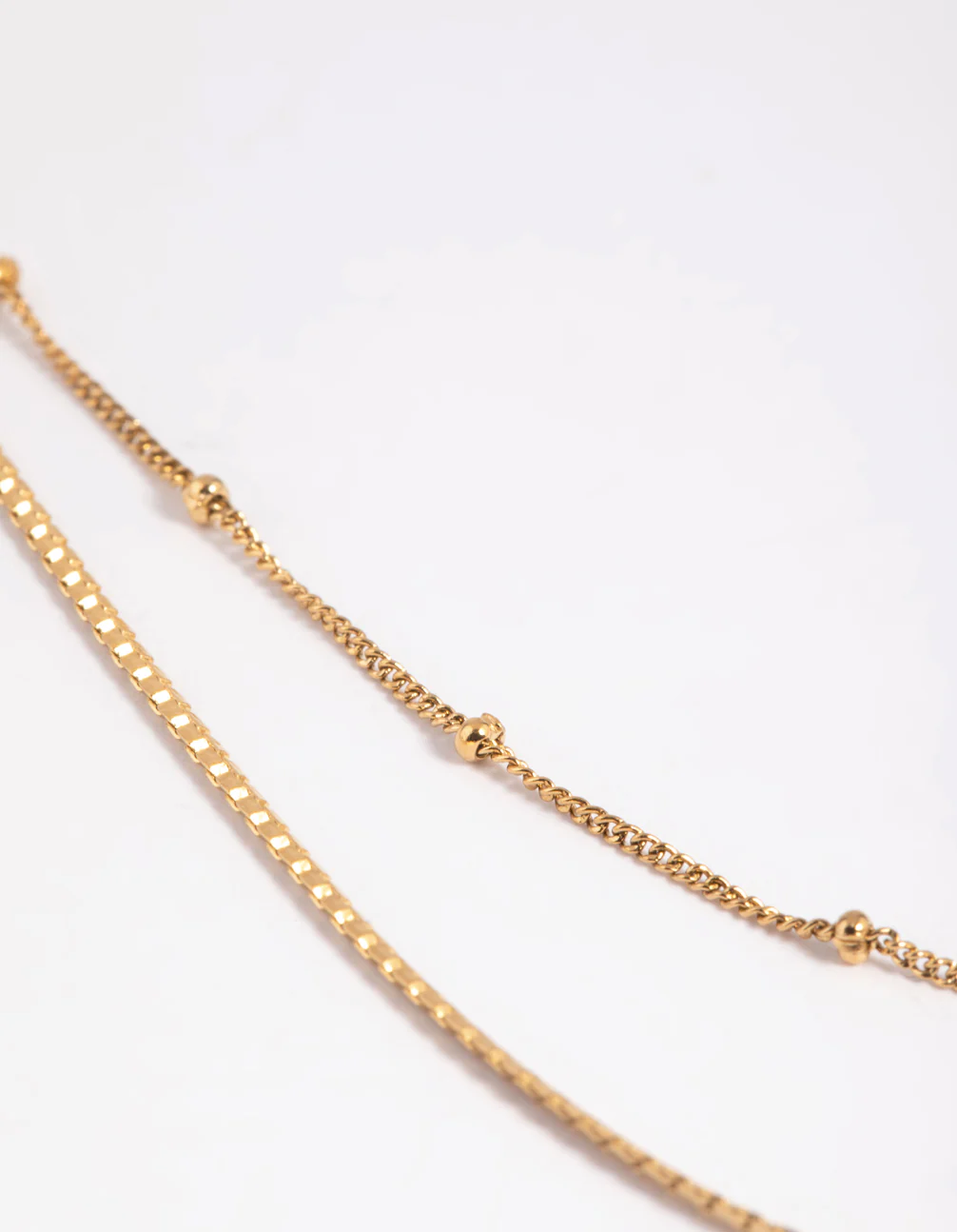 Waterproof Gold Plated Stainless Steel Mixed Chain Layered Necklace - Image 5
