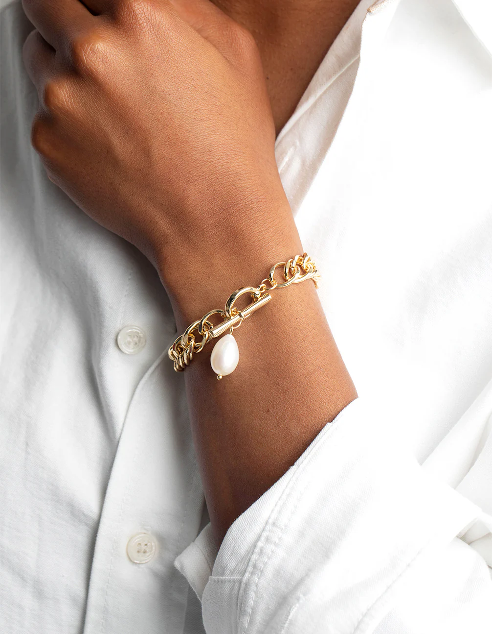Gold Plated Surgical Steel Padlock Bracelet - Image 2