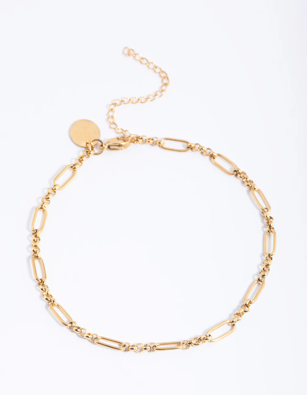 Gold Plated Surgical Steel Oval Link Anklet - Image 2