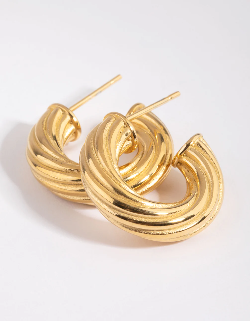 Waterproof Gold Plated Stainless Steel Hoop Earrings - Image 3