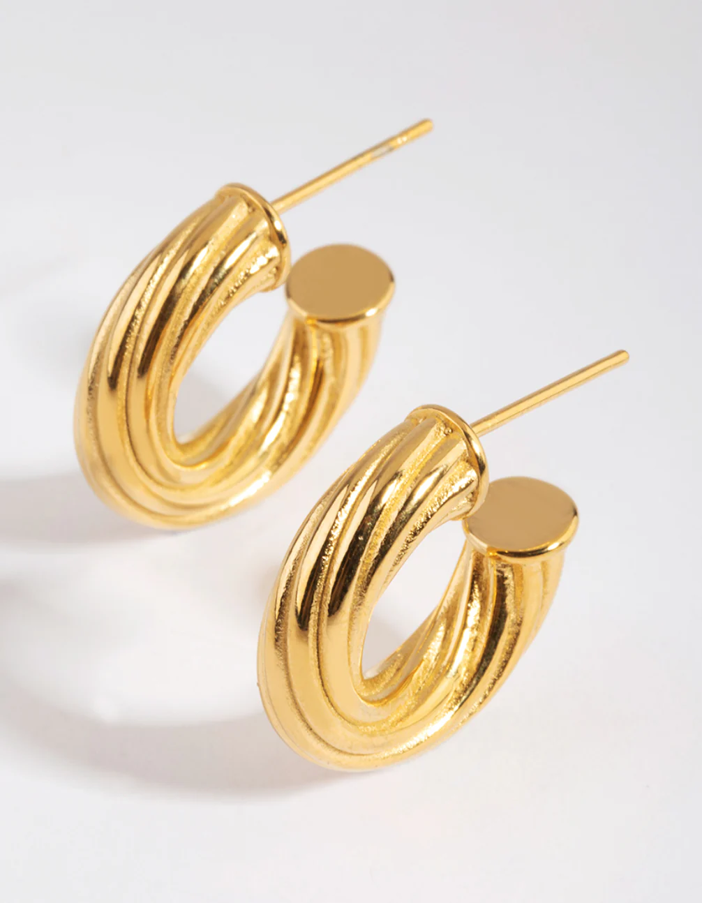 Waterproof Gold Plated Stainless Steel Hoop Earrings - Image 4