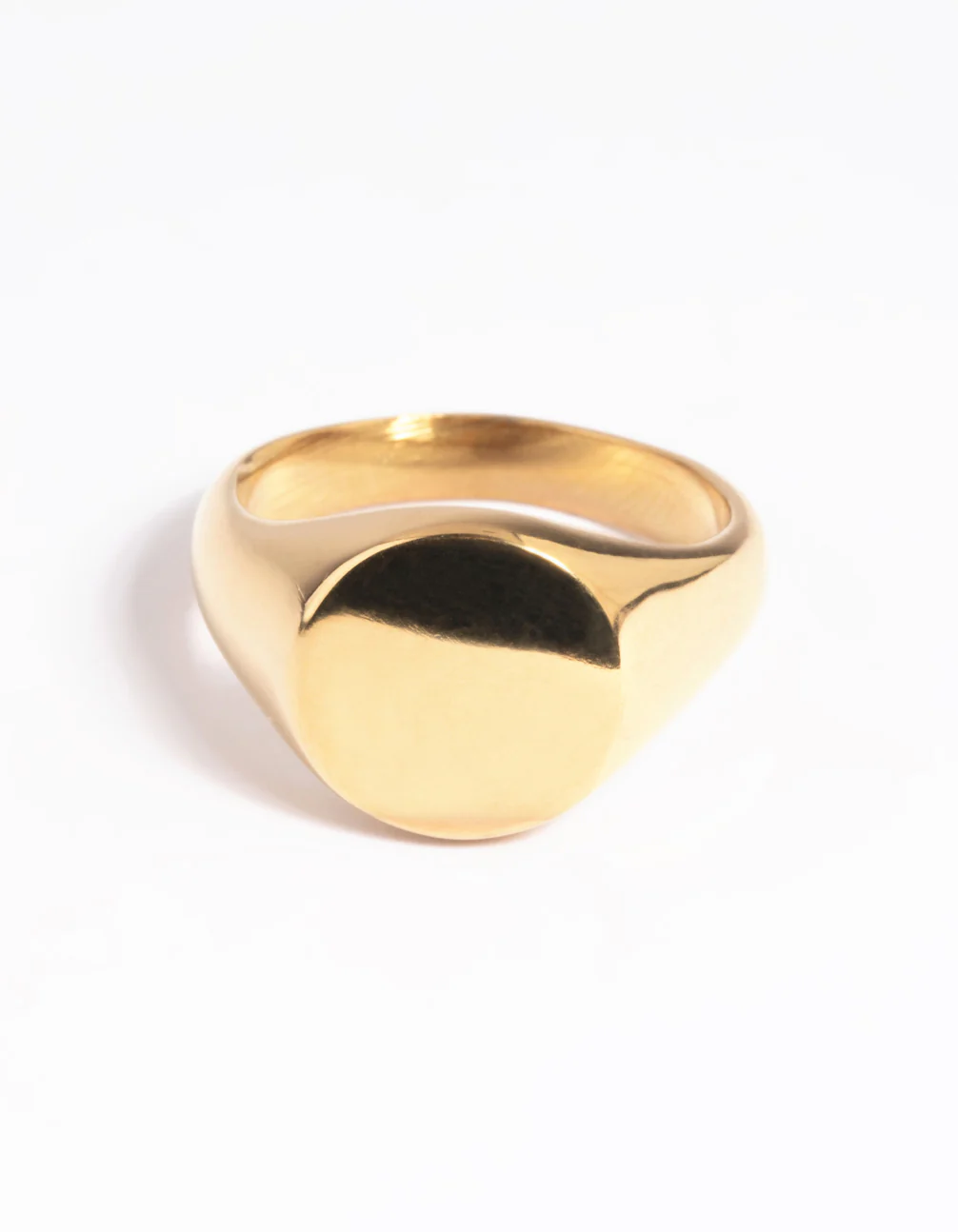 Waterproof Gold Plated Stainless Steel Signet Ring - Image 4