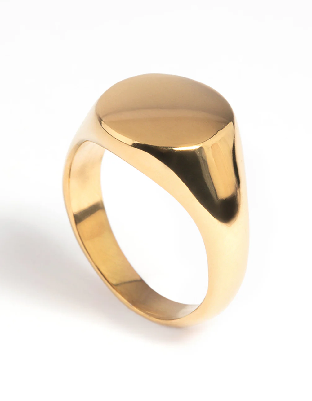 Waterproof Gold Plated Stainless Steel Signet Ring - Image 5