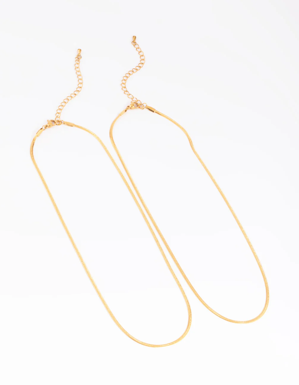 Waterproof Gold Plated Stainless Steel Fine Chain Necklace 2-Pack - Image 4
