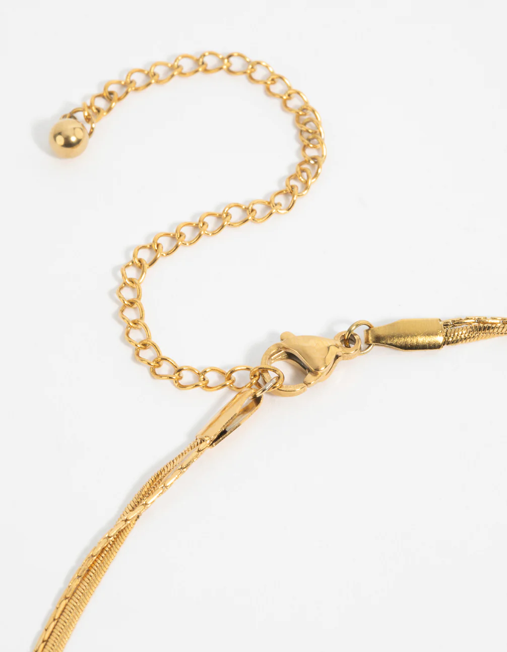 Waterproof Gold Plated Stainless Steel Snake Chain & Freshwater Pearl Layered Necklace - Image 5