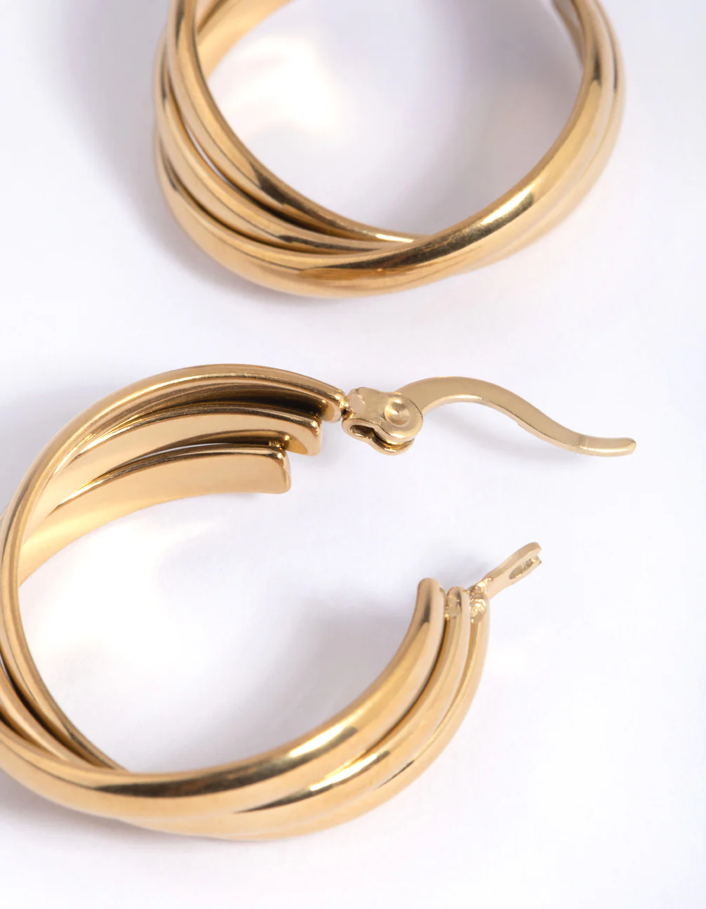 Waterproof Gold Plated Stainless Steel Hoop Earrings - Image 4