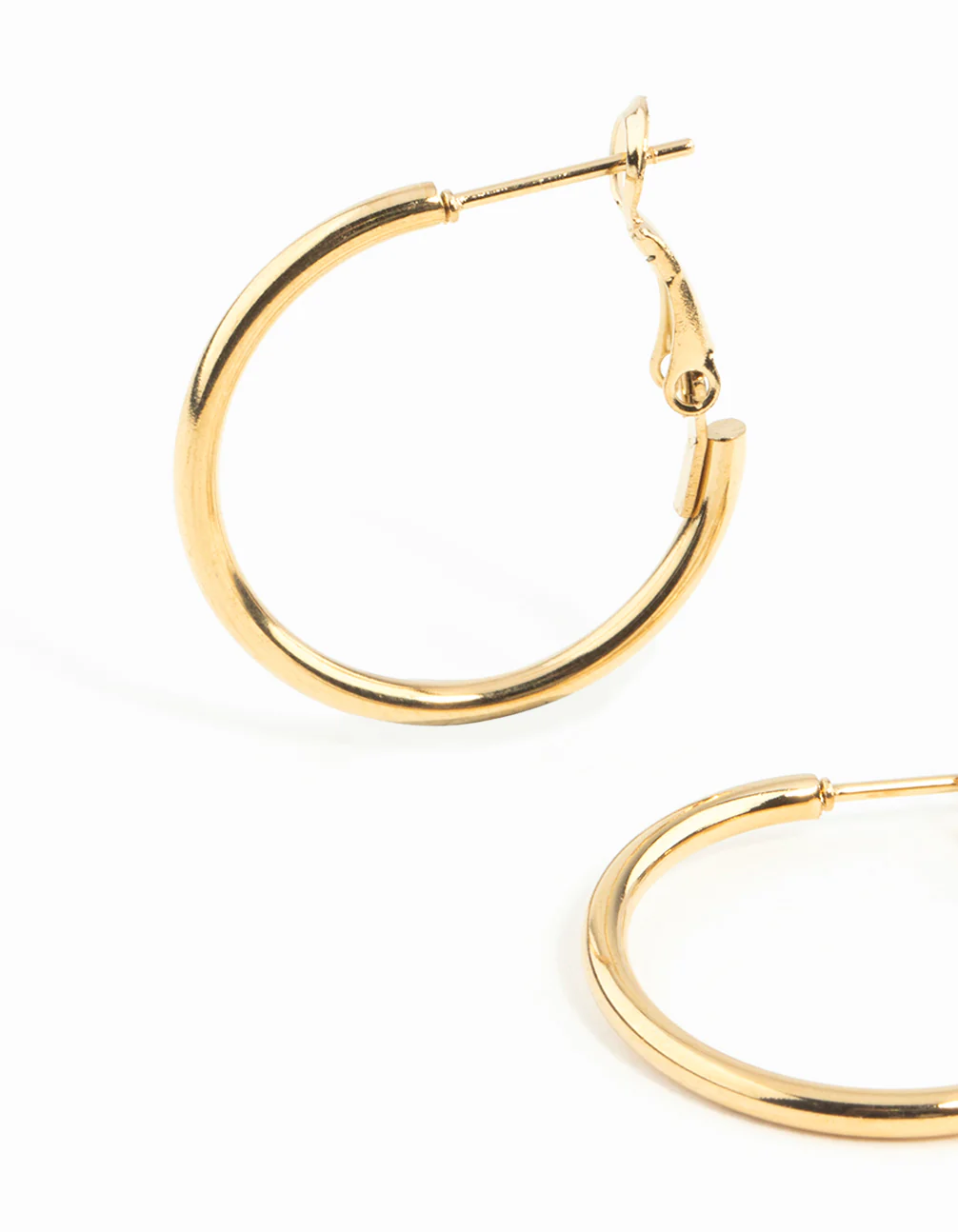 Waterproof Gold Plated Stainless Steel Thin Hoop Earring Pack - Image 4