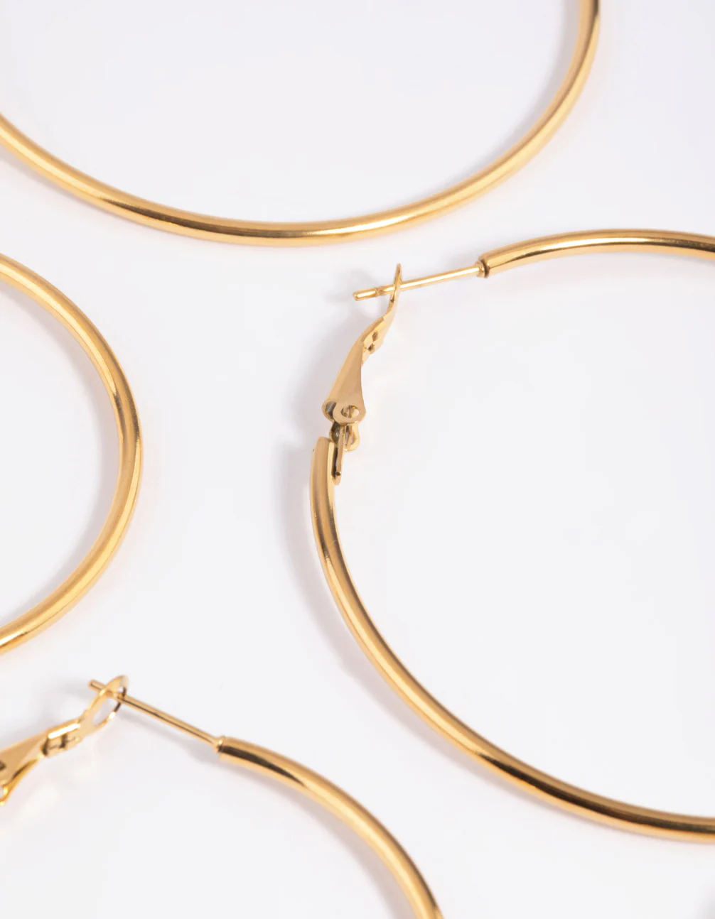 Waterproof Gold Plated Stainless Steel Thin Hoop Earring Pack - Image 7
