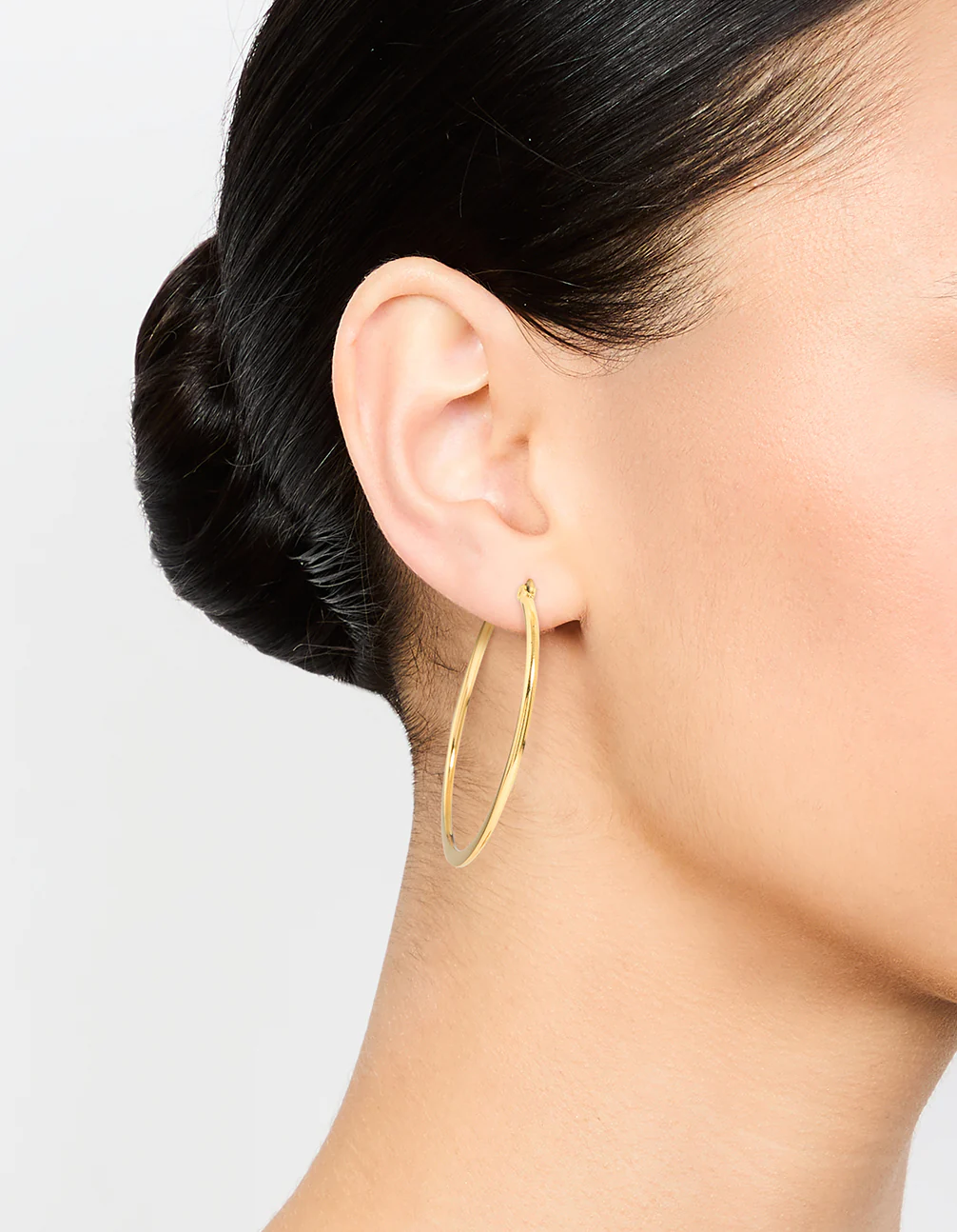 Waterproof Gold Plated Stainless Steel Thin Hoop Earrings - Image 2