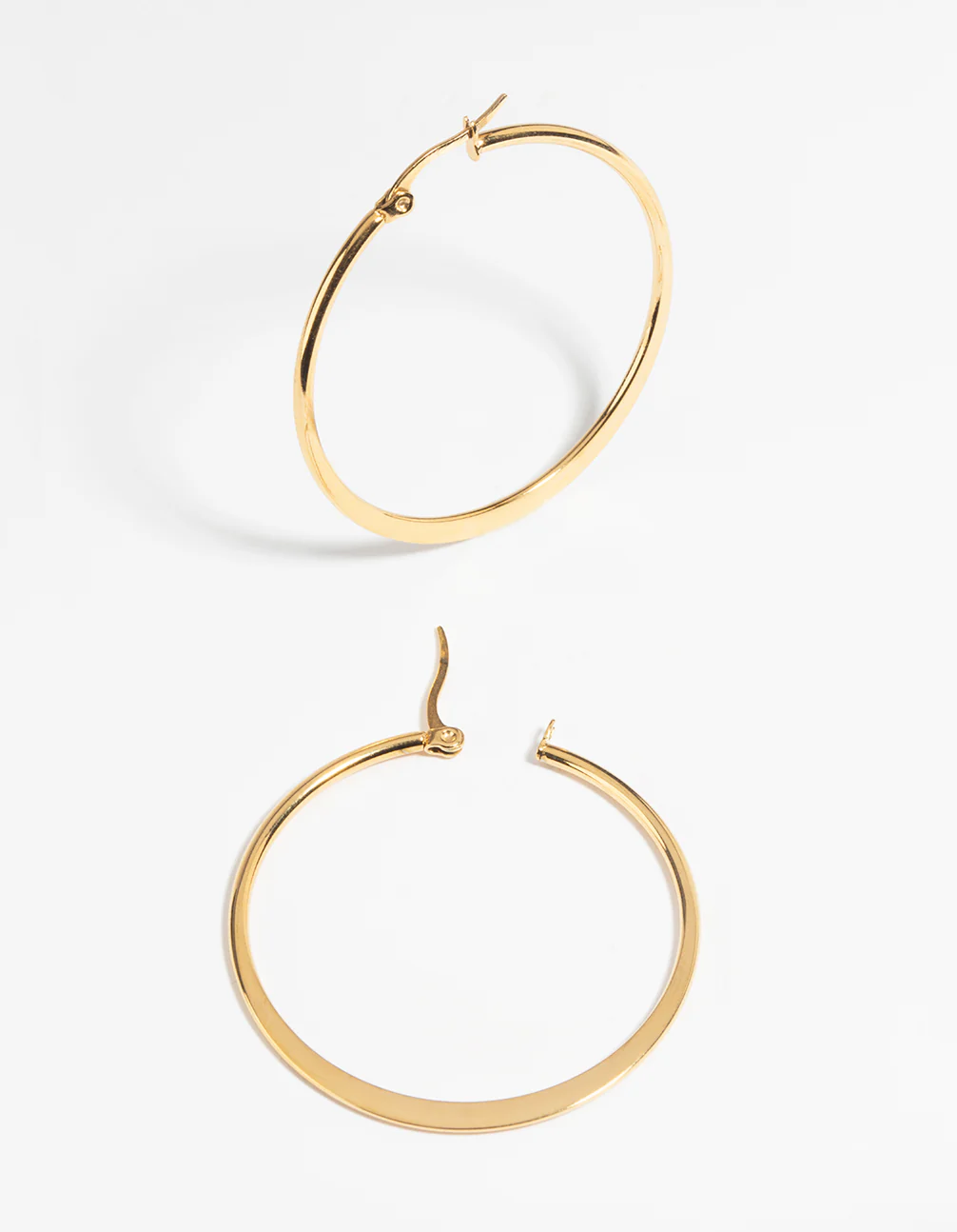 Waterproof Gold Plated Stainless Steel Thin Hoop Earrings - Image 4