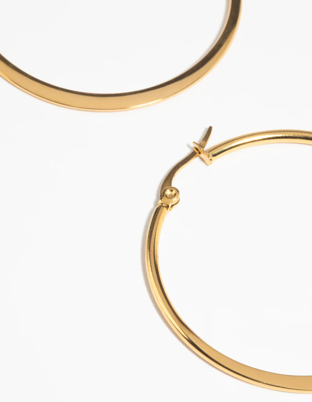 Waterproof Gold Plated Stainless Steel Thin Hoop Earrings - Image 5
