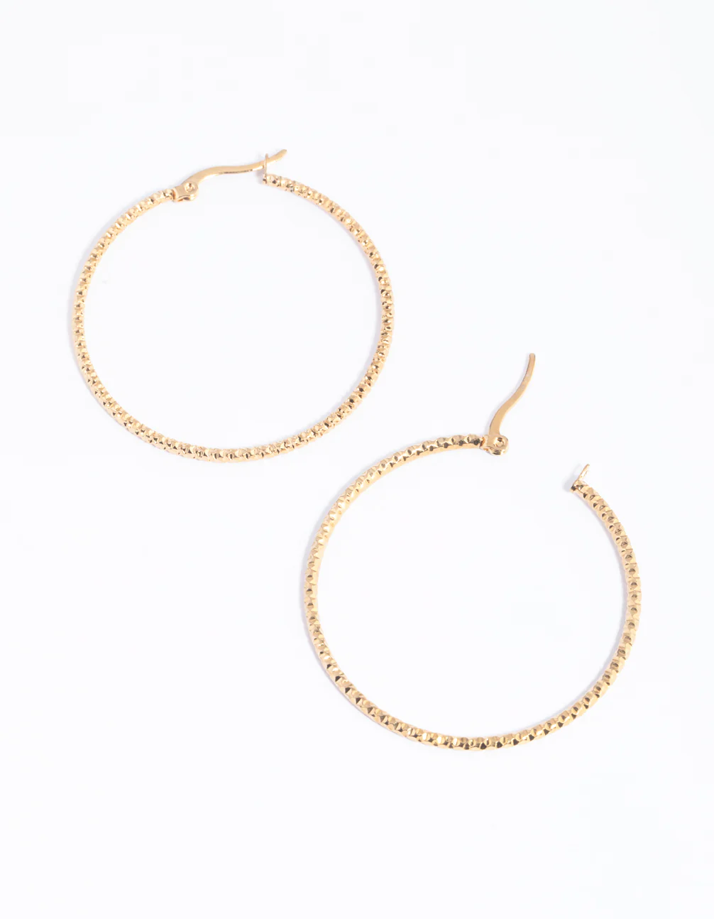 Gold Plated Surgical Steel Thin Hoop Earrings - Image 2