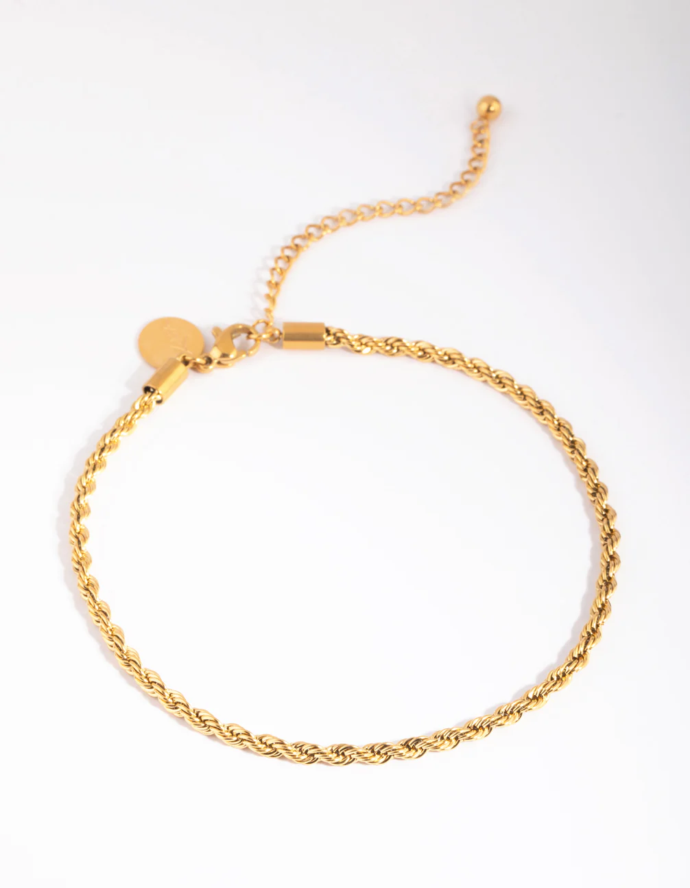 Waterproof Gold Plated Stainless Steel Twisted Chain Anklet - Image 2