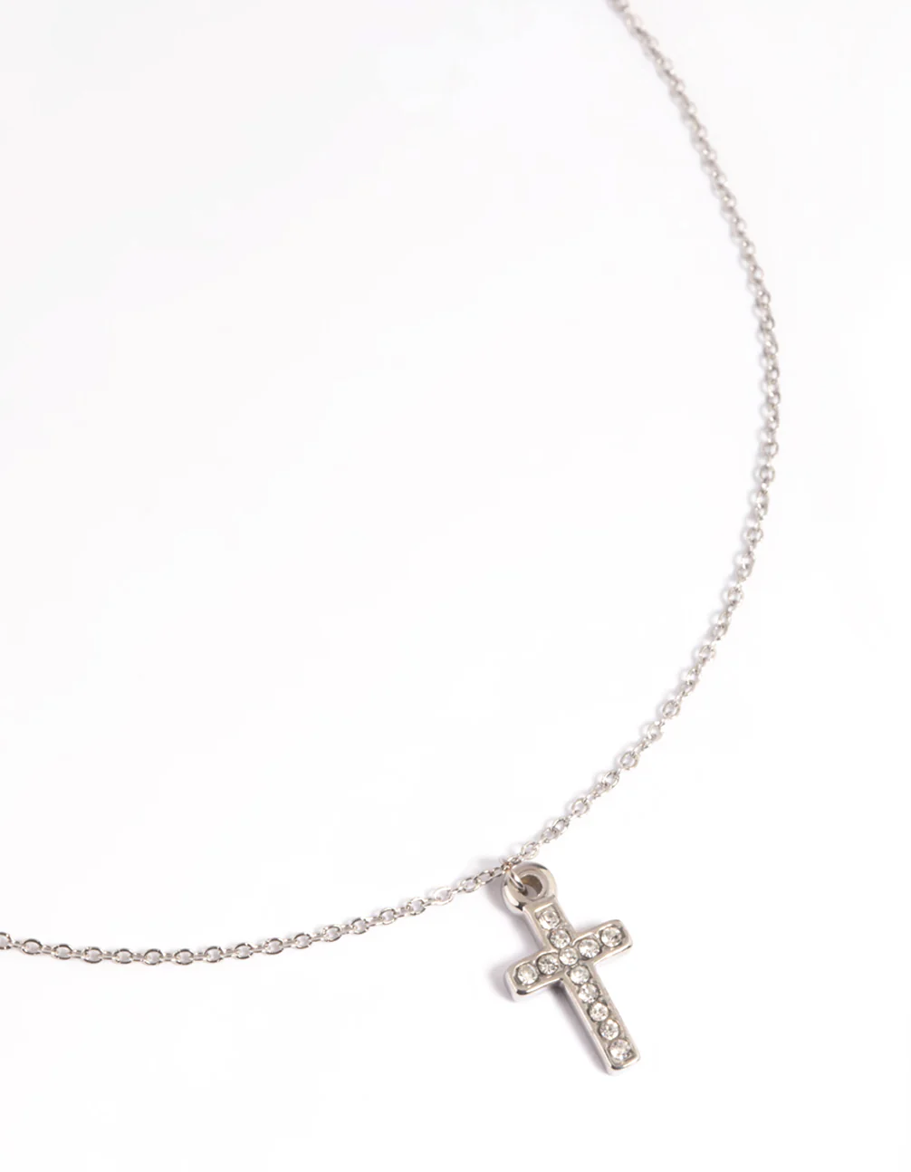 Waterproof Stainless Steel Cubic Zirconia Cross Necklace - Image 3