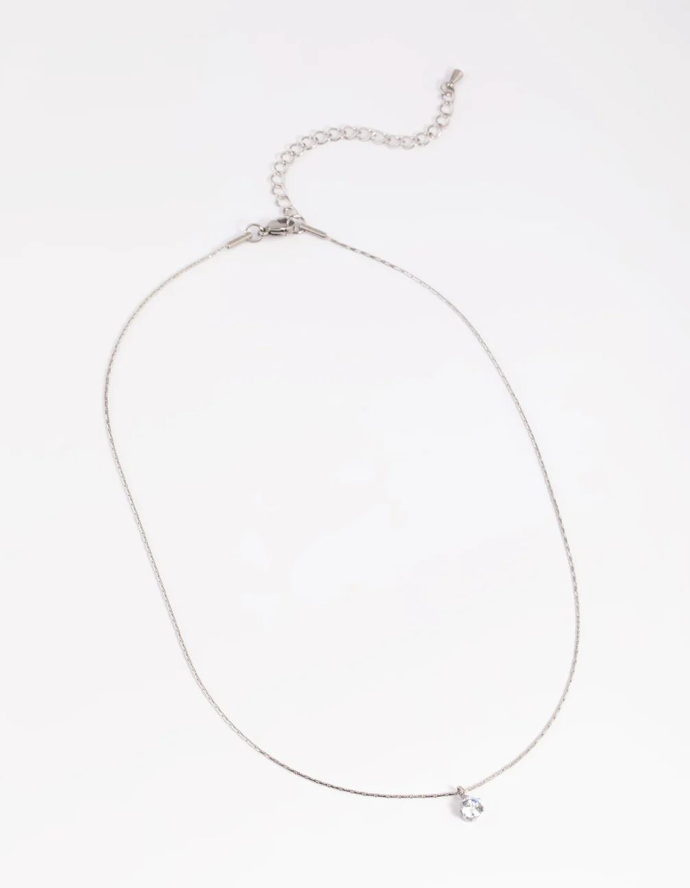Waterproof Stainless Steel Cubic Zirconia Solitaire Necklace - Image 3