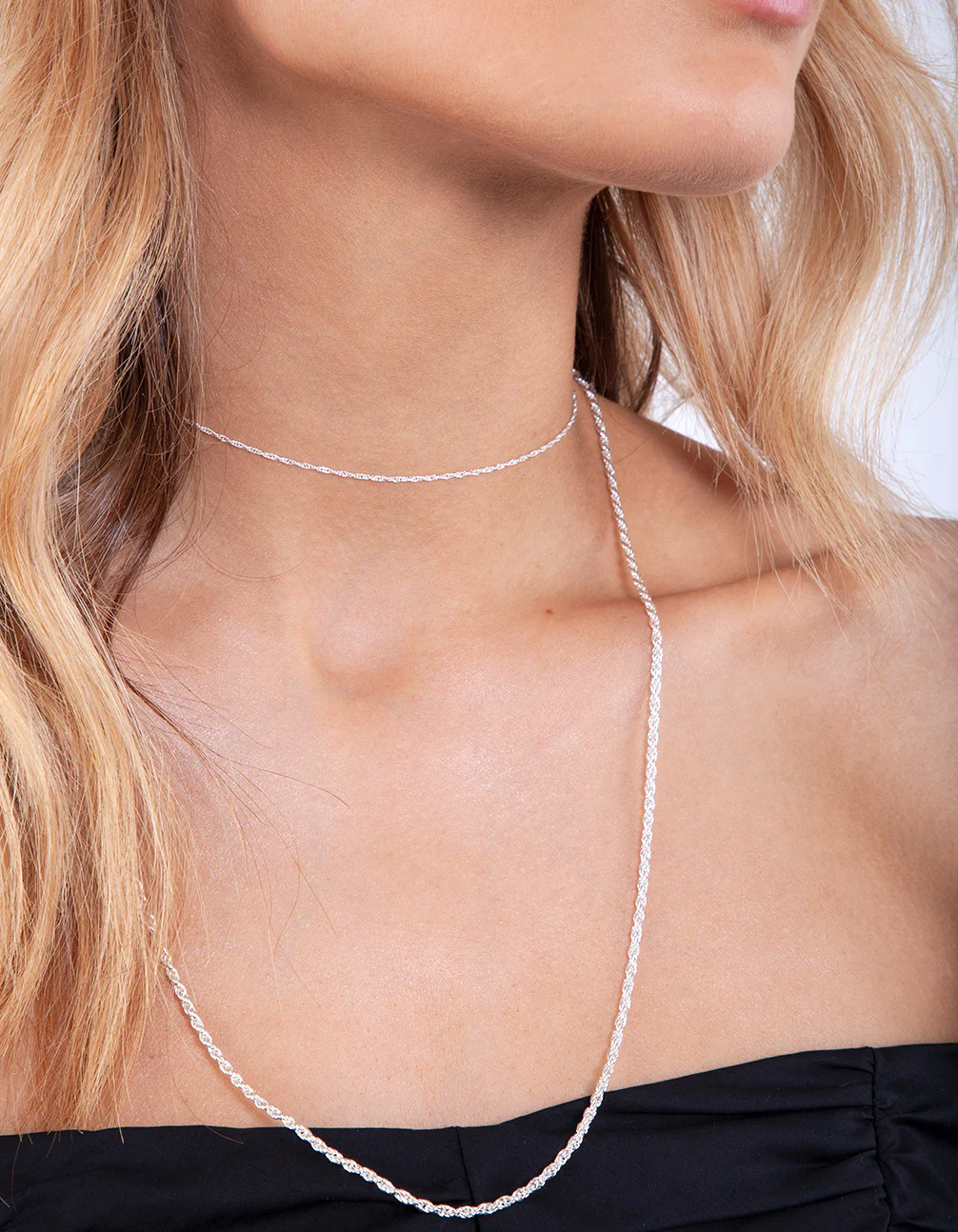 Silver Plated 60cm Rope Chain Necklace - Image 2