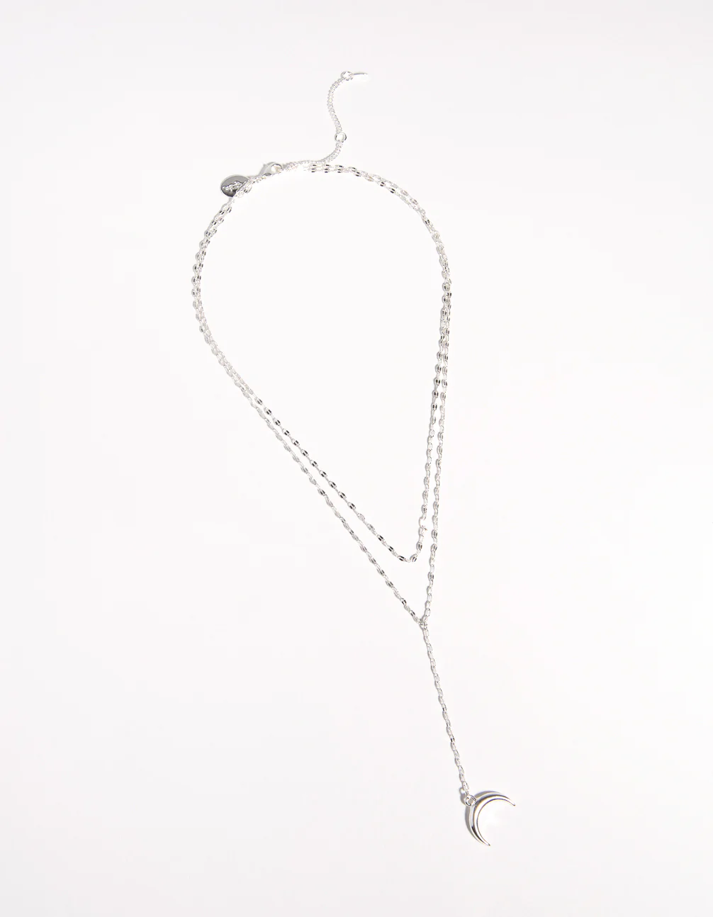 Silver Plated Double Row Moon Necklace - Image 2