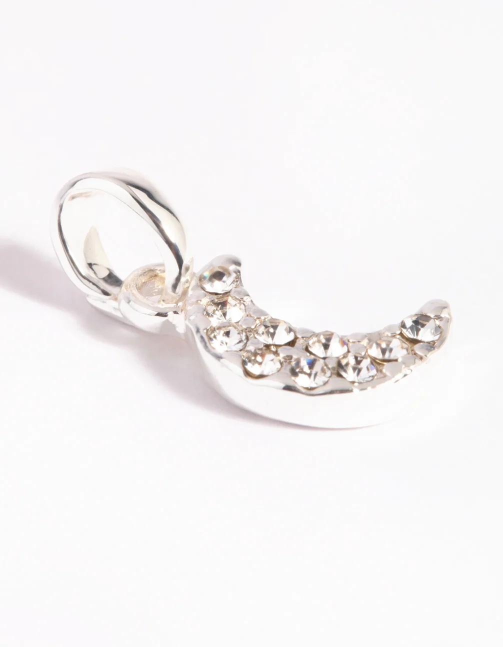 Silver Plated Diamante Moon Charm - Image 2
