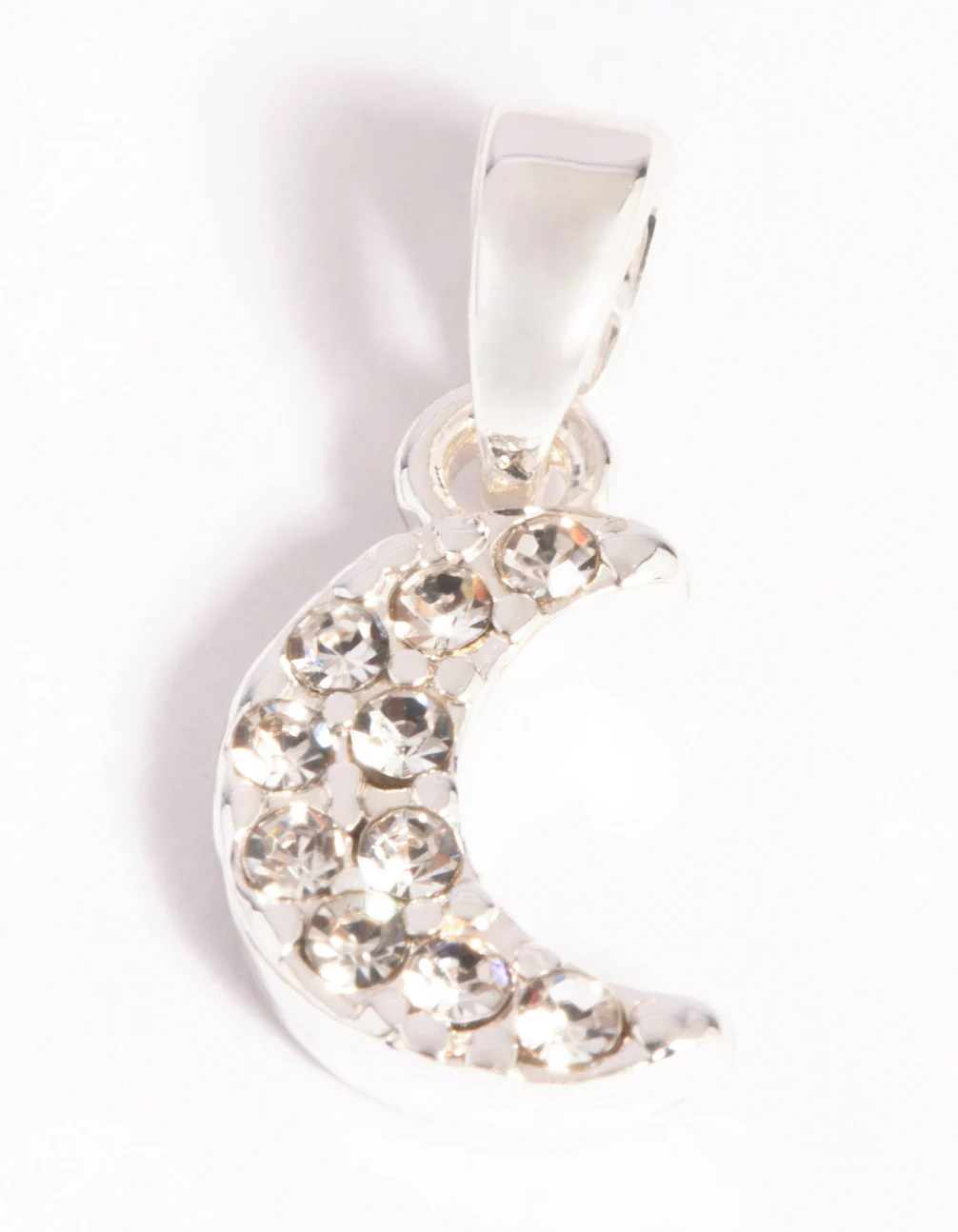 Silver Plated Diamante Moon Charm - Image 3