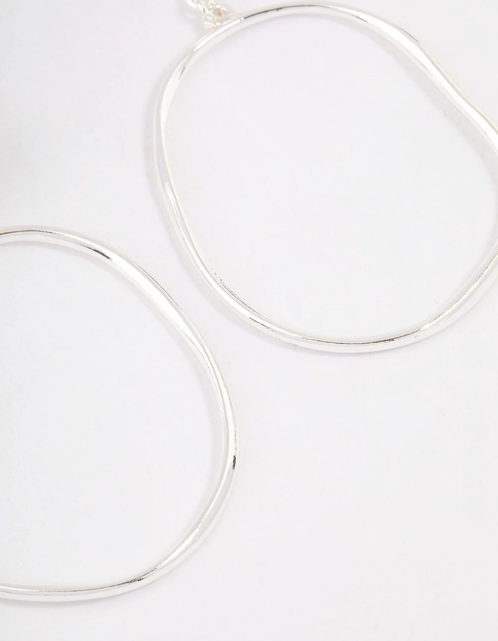 Silver Plated Doorknocker Circle Earrings - Image 3