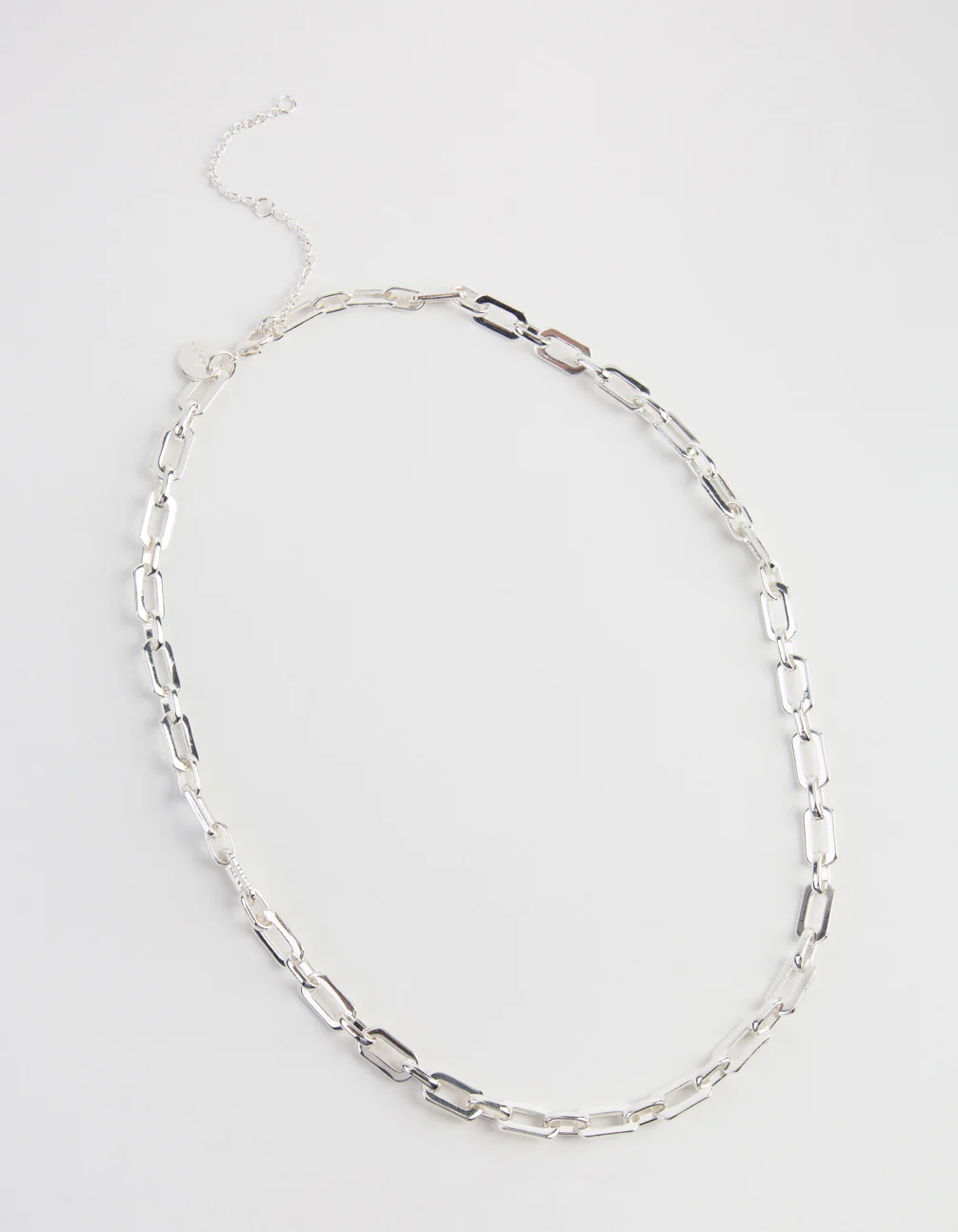 Silver Rectangle Link Necklace - Image 2