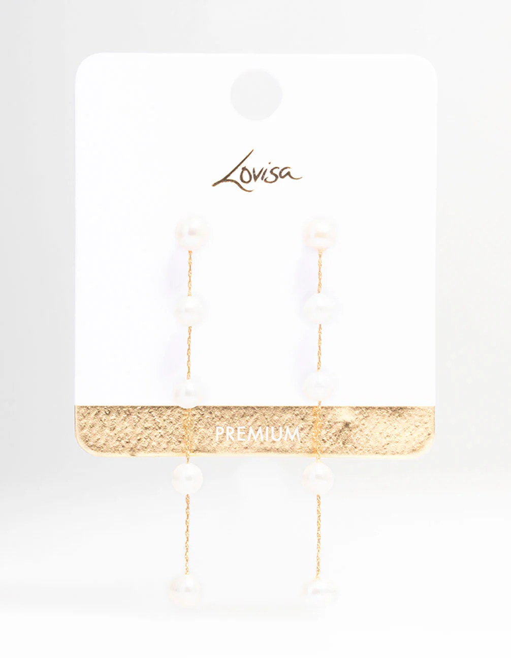 Gold Plated Freshwater Pearl Long Drop Earrings - Image 3