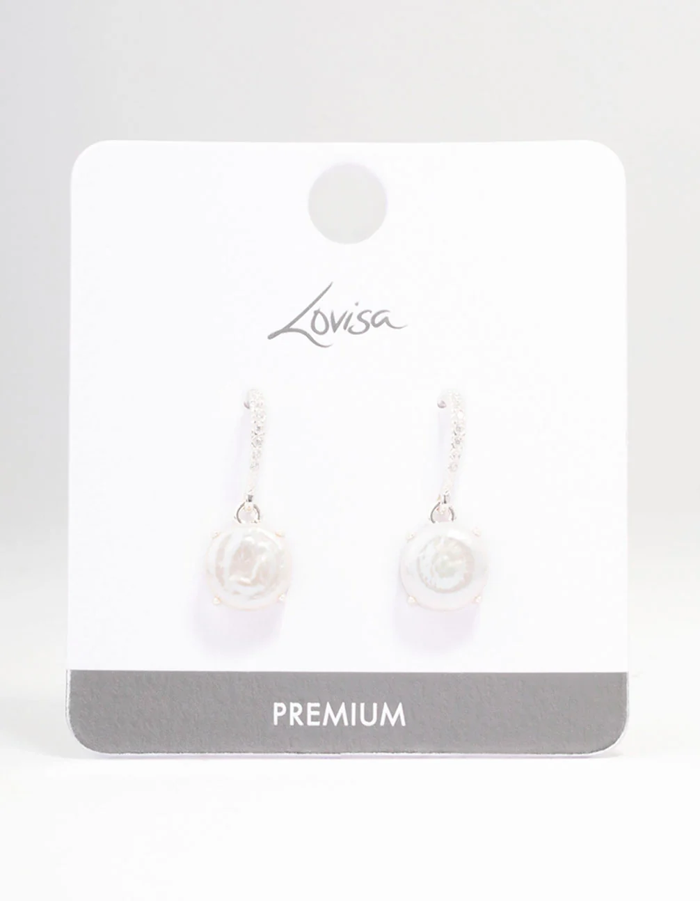 Silver Plated Cubic Zirconia & Freshwater Pearl Hook Drop Earrings - Image 3