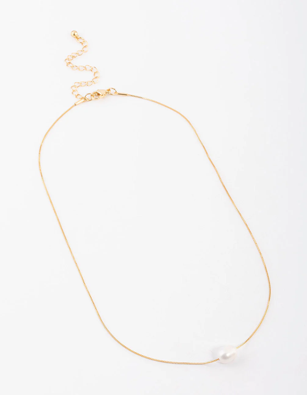 Gold Plated Freshwater Pearl Pendant Necklace - Image 2