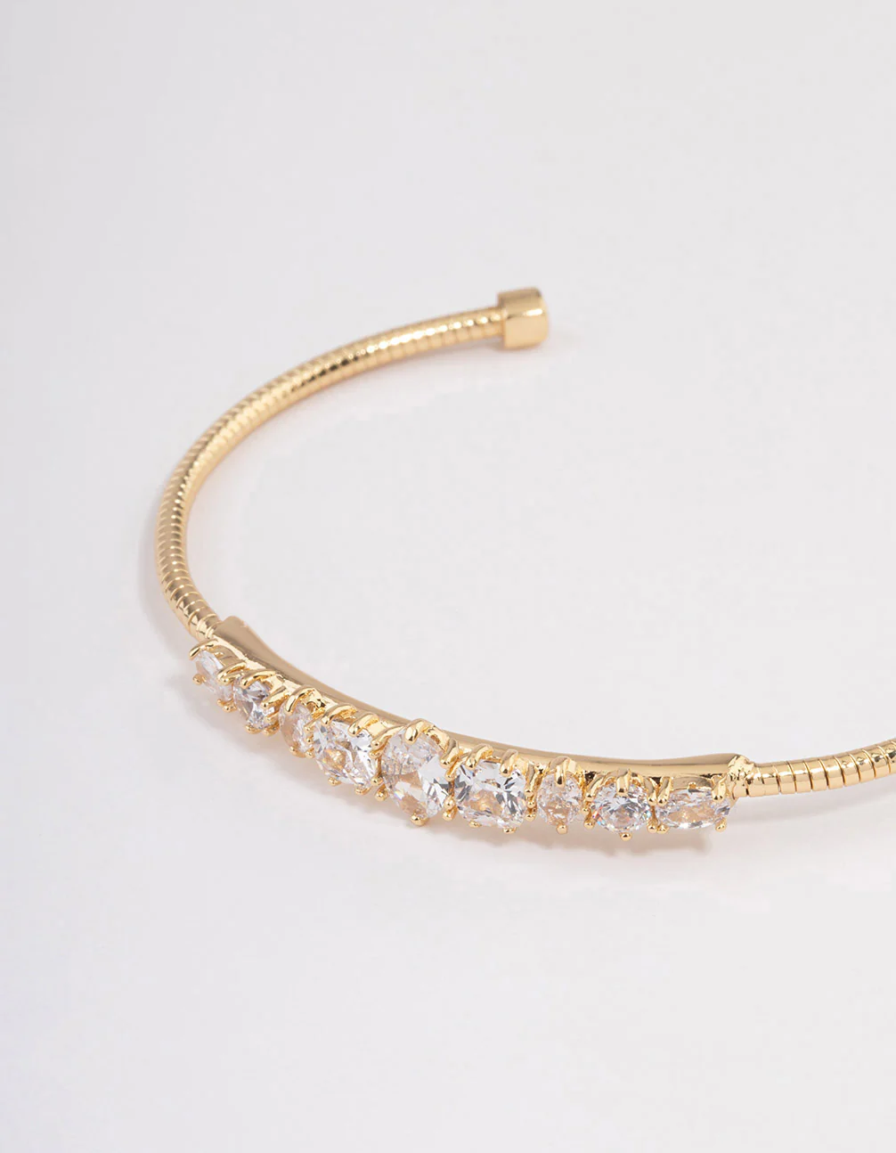 Gold Plated Gradual Cubic Zirconia Wrist Cuff - Image 2