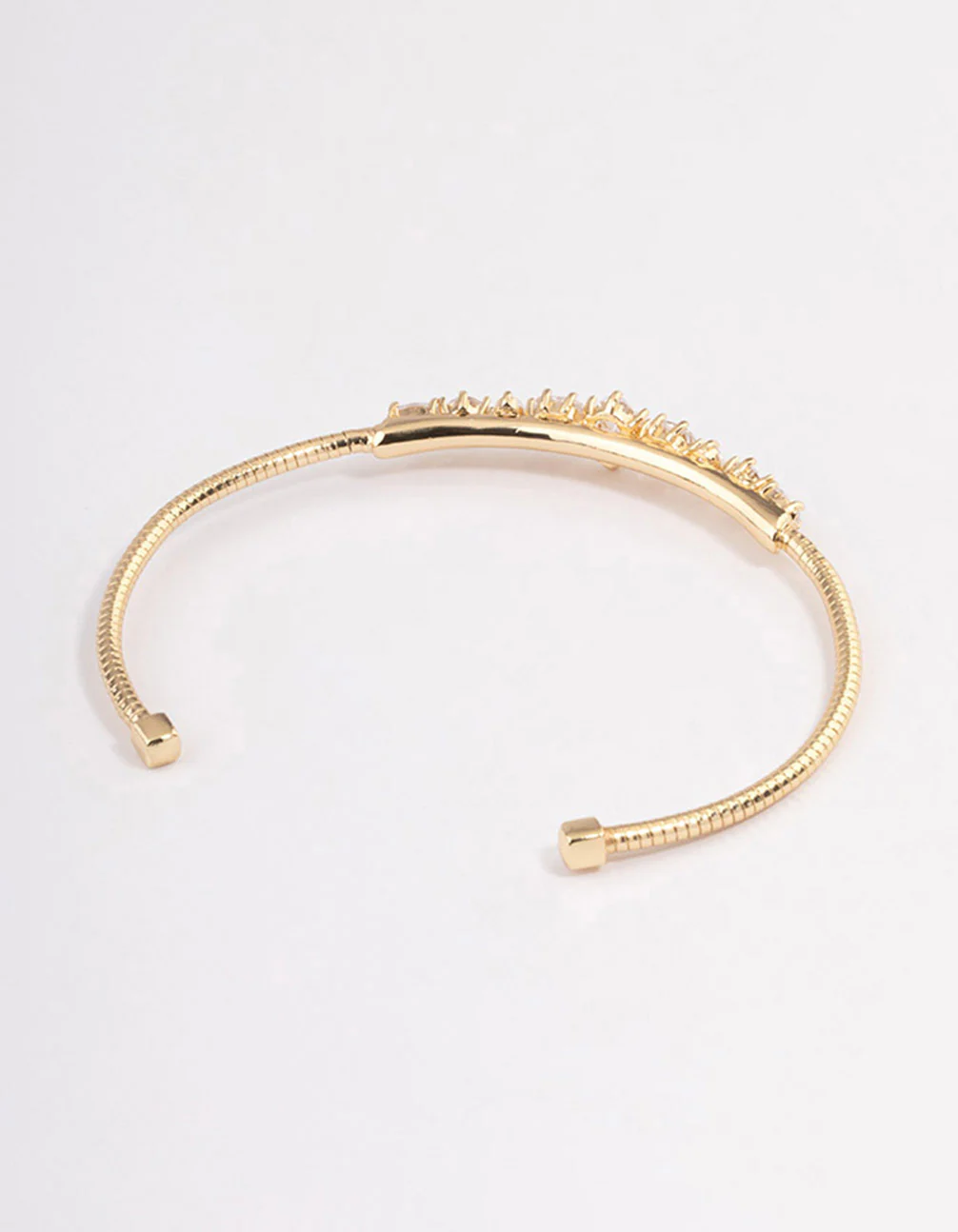 Gold Plated Gradual Cubic Zirconia Wrist Cuff - Image 3