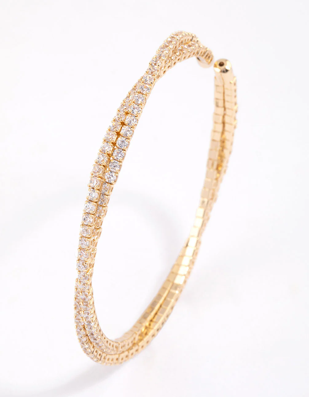Gold Plated Twisted Cup Chain Wrist Cuff - Image 2