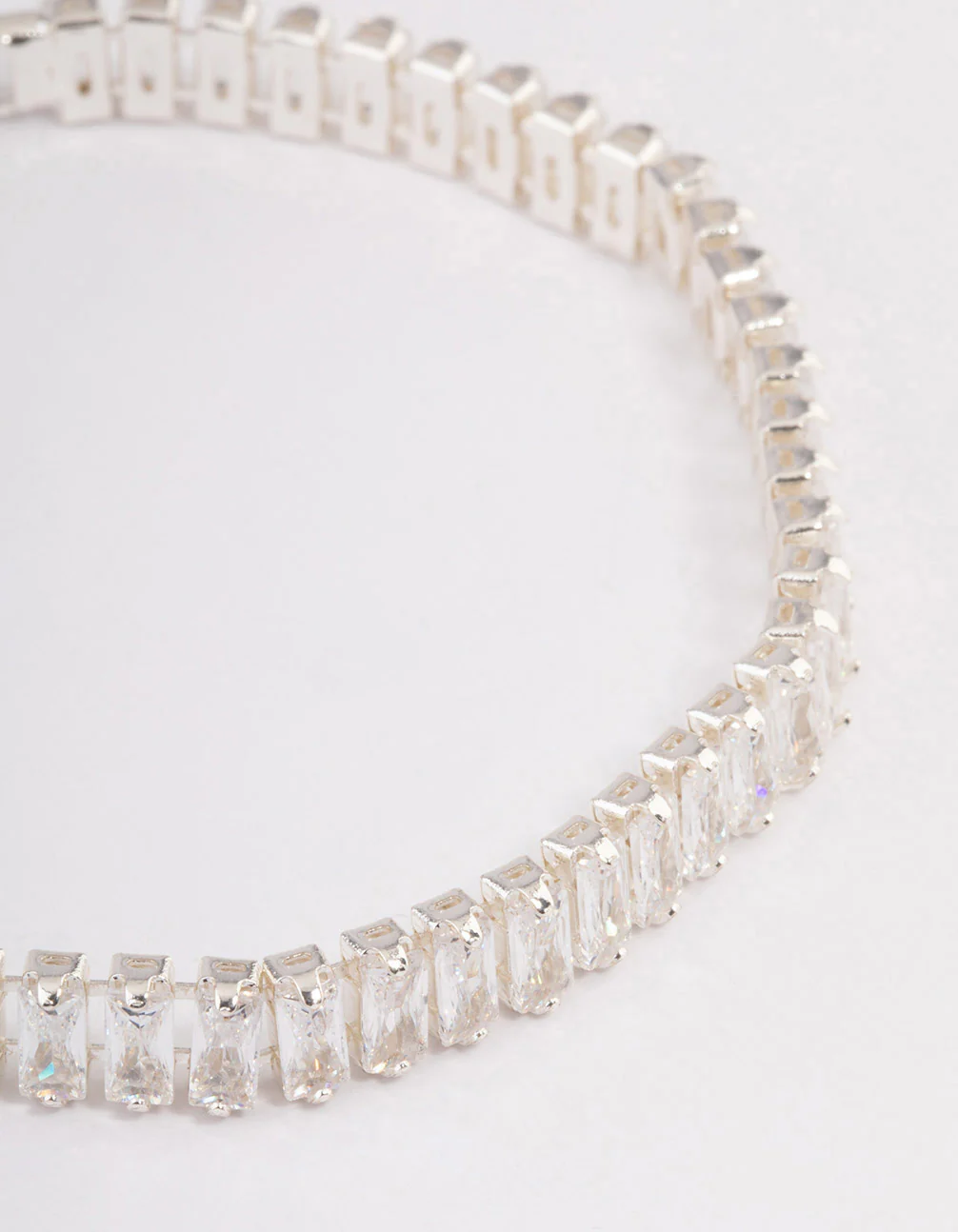 Silver Plated Baguette Tennis Bracelet - Image 2