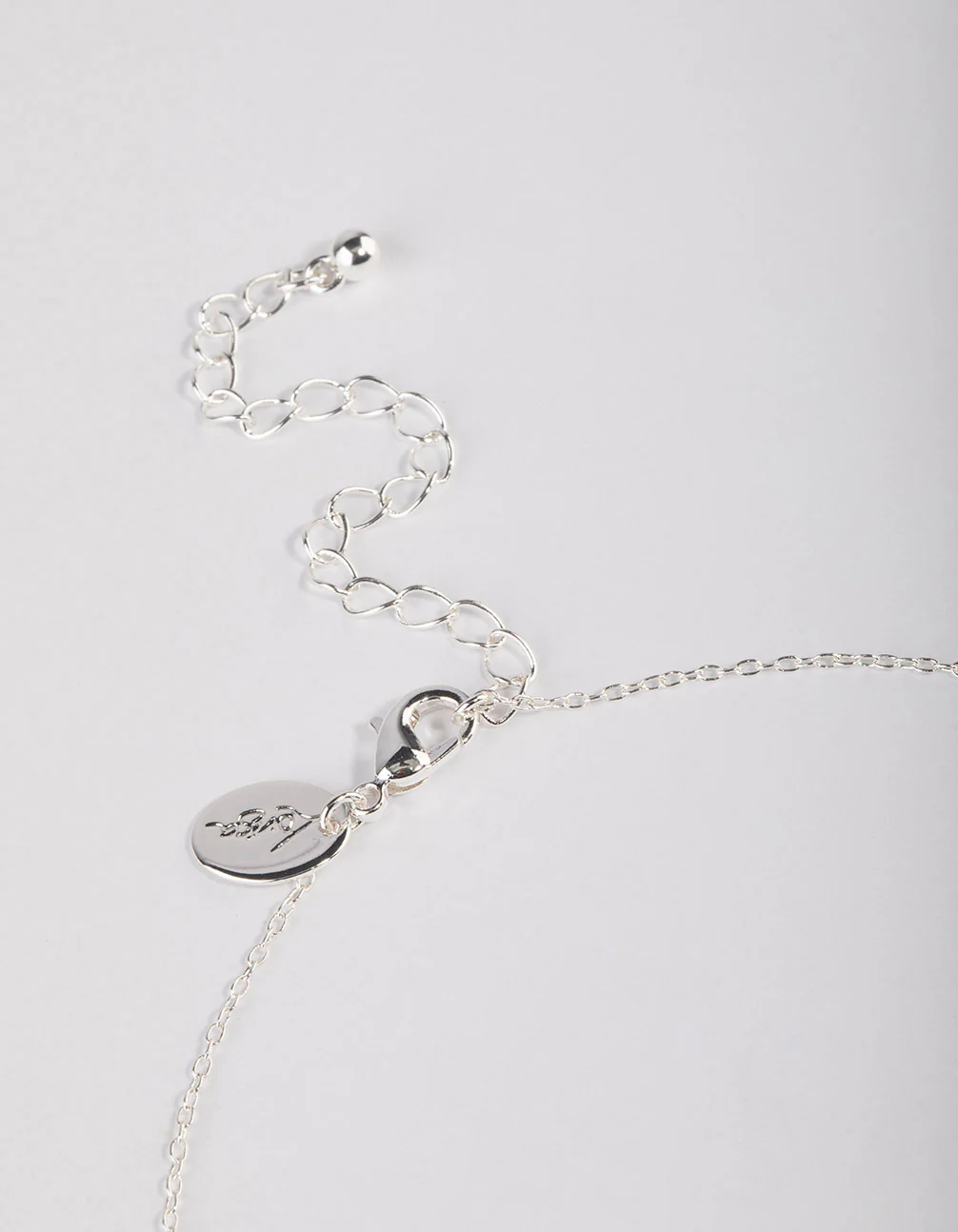 Silver Plated Cubic Zirconia Dainty Chain Drop Necklace - Image 3