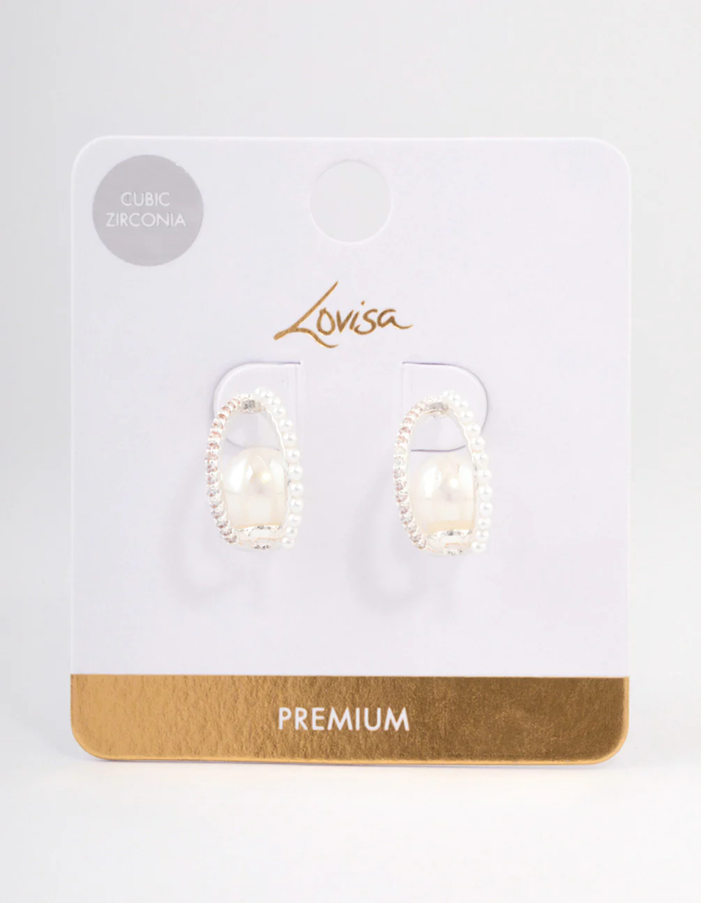 Silver Plated Cubic Zirconia Illusion Earrings - Image 3