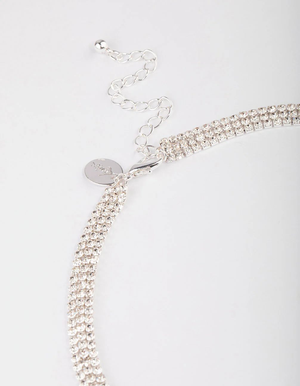 Silver Plated Cubic Zirconia Y-Neck Double Row Necklace - Image 3