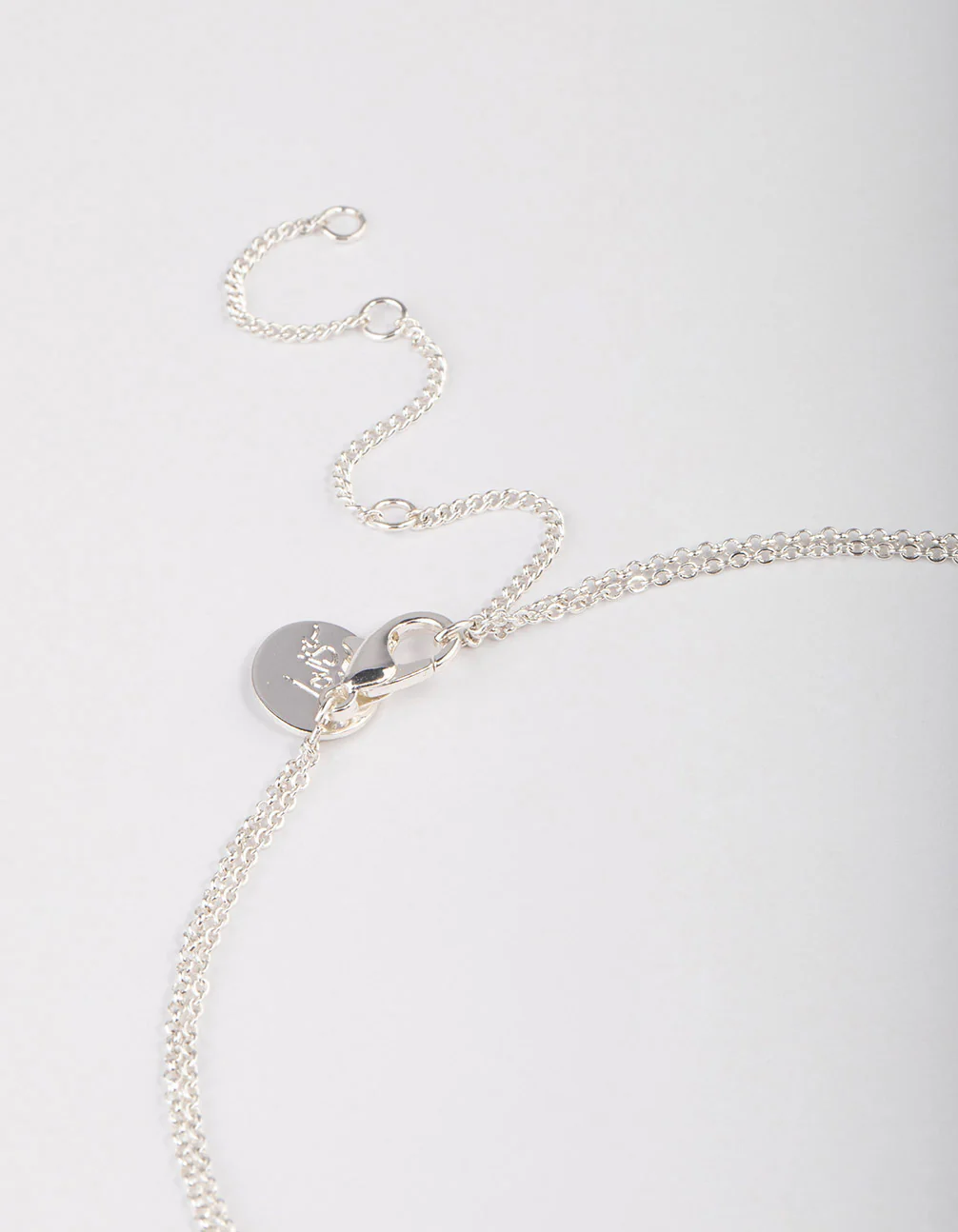 Silver Plated Dainty Cubic Zirconia Double Layer Necklace - Image 3