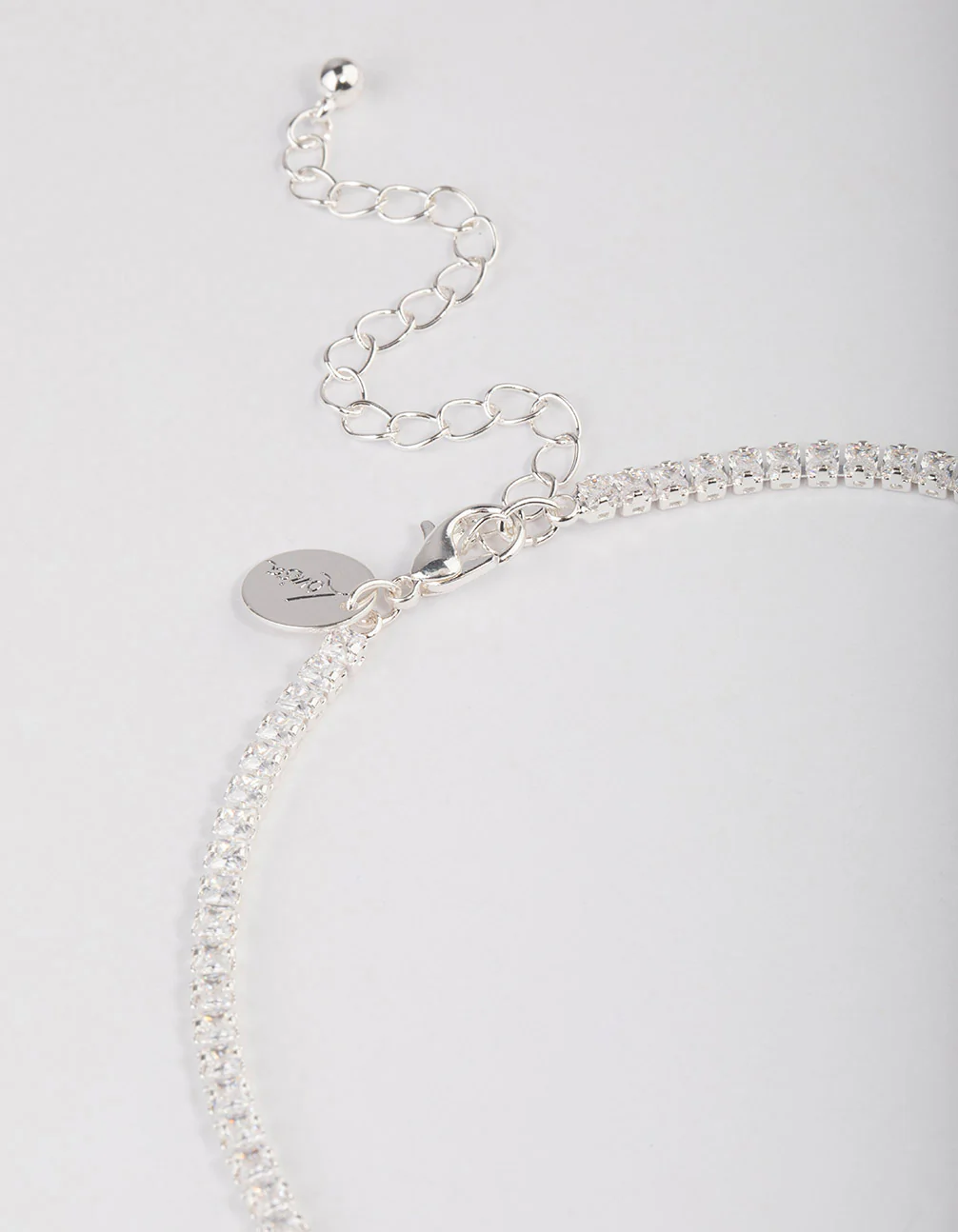Silver Plated Fine Cubic Zirconia Cupchain Tennis Necklace - Image 3