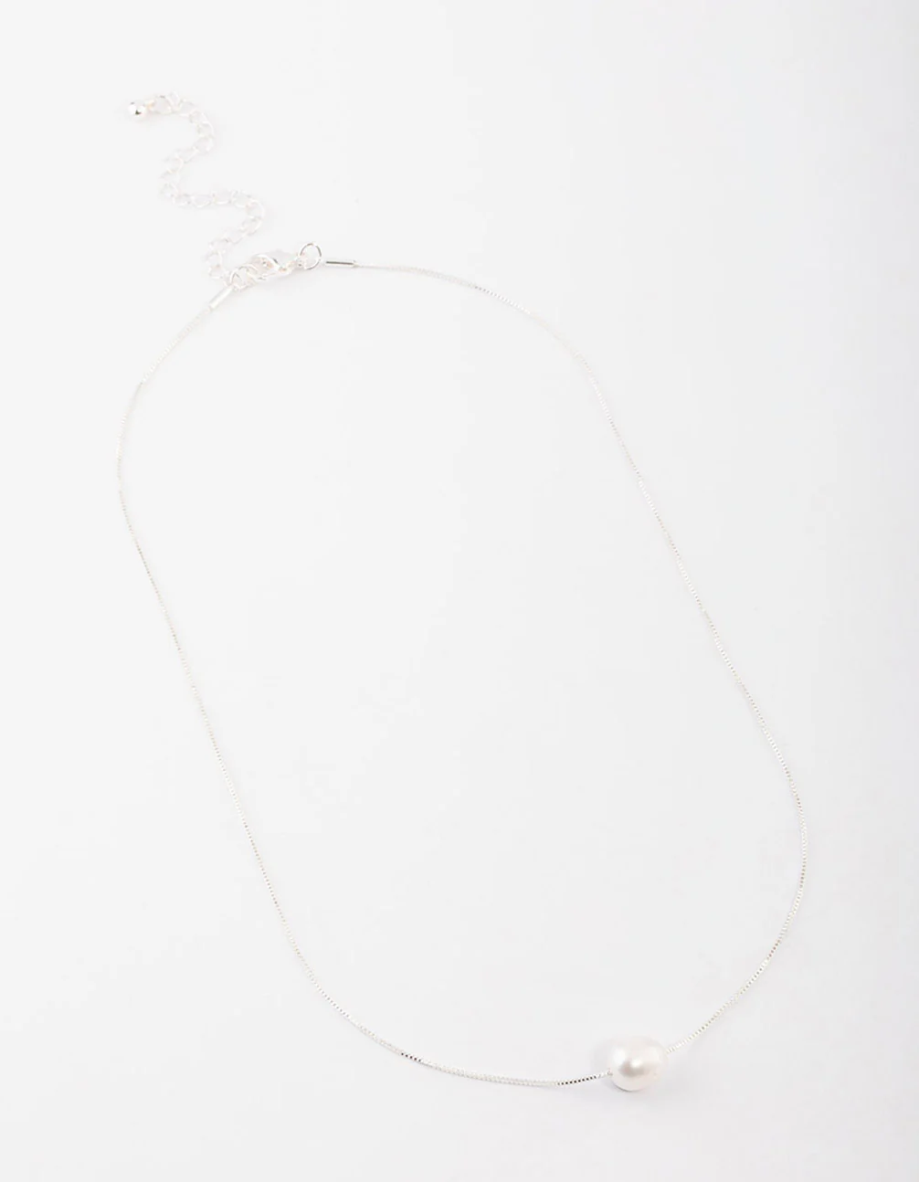 Silver Plated Freshwater Pearl Pendant Necklace - Image 2
