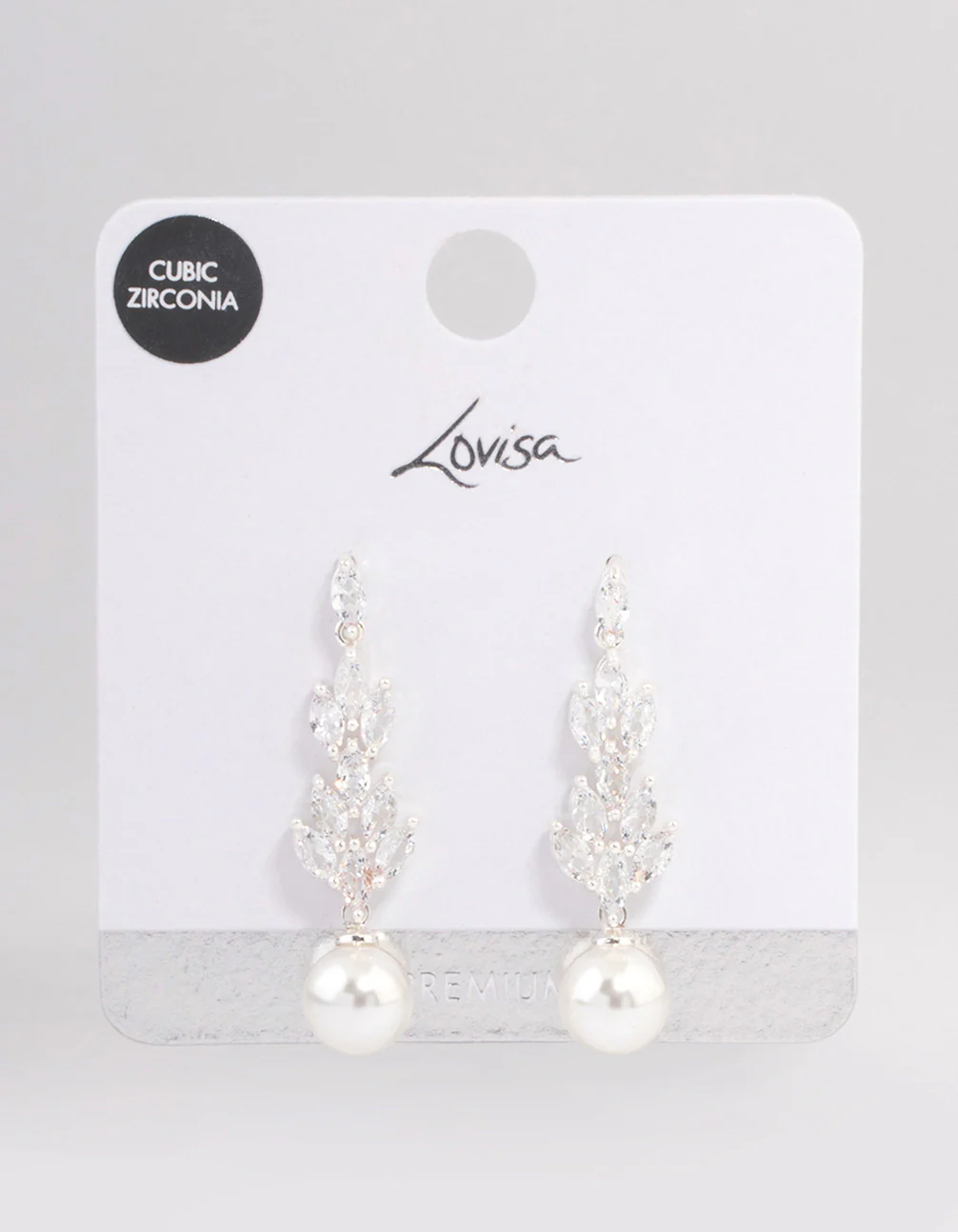 Silver Plated Gradual Cubic Zirconia Pearl Drop Earrings - Image 3