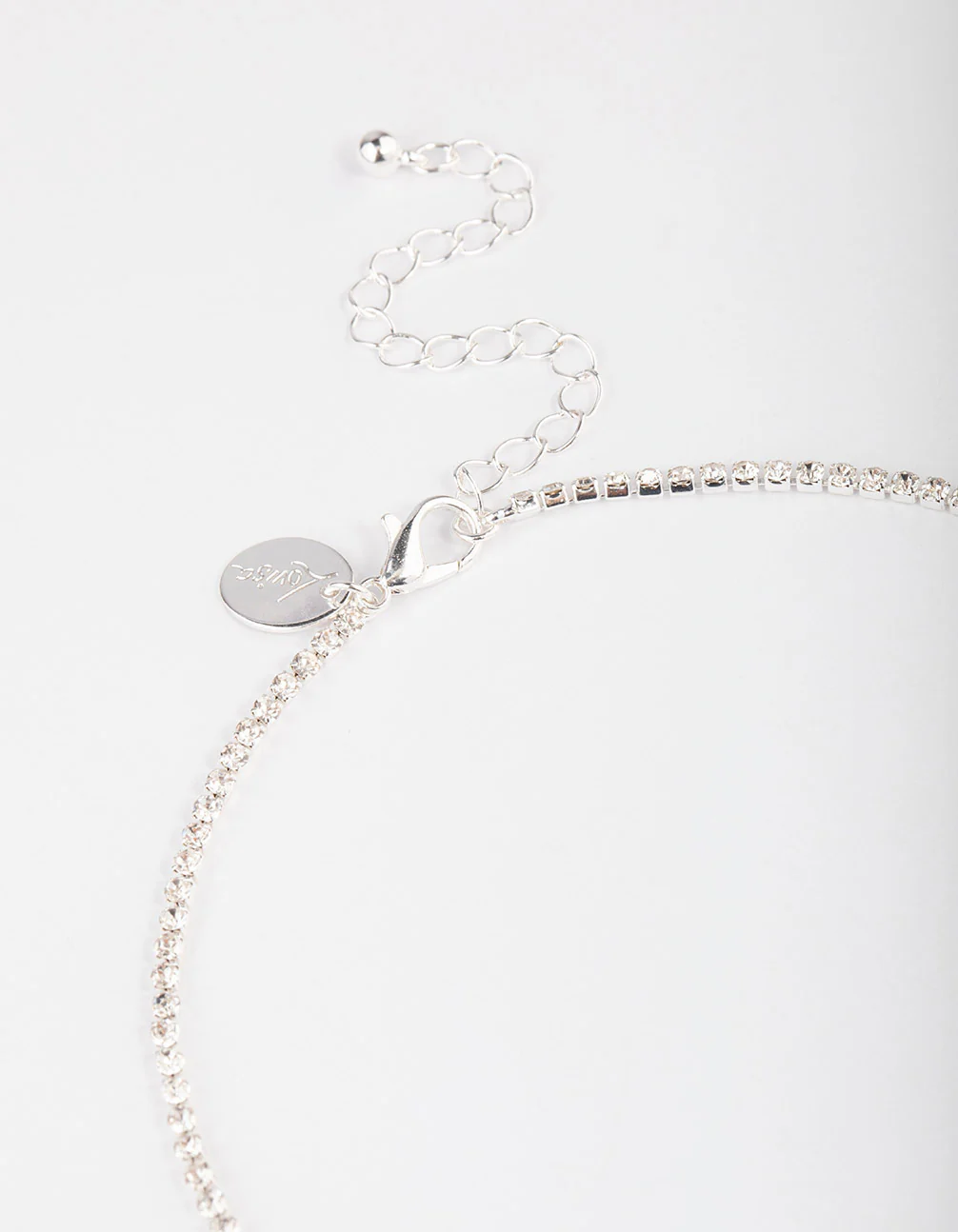 Silver Plated Micro Cubic Zirconia Cupchain Tennis Necklace - Image 3