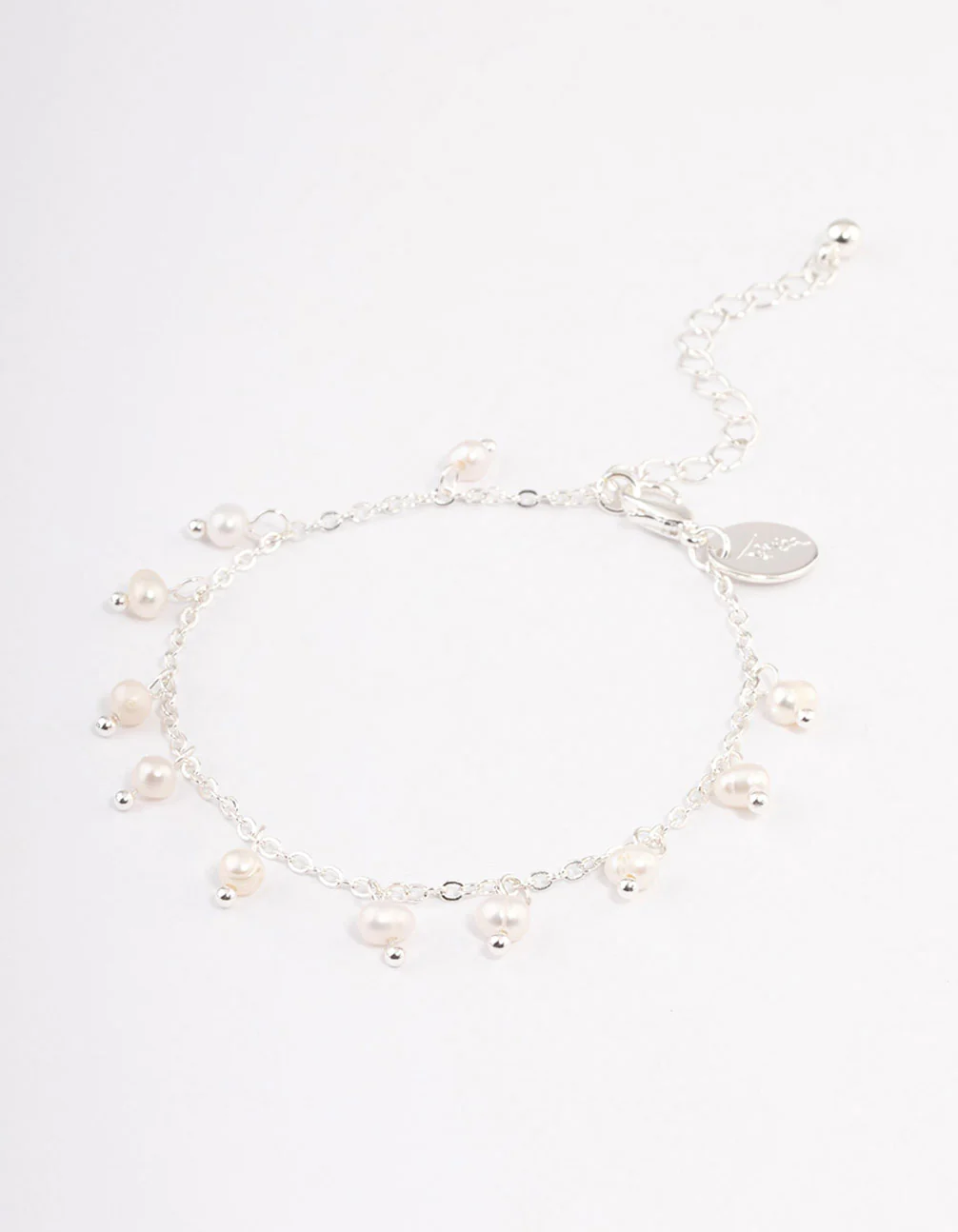 Silver Plated Pearl Droplet Bracelet