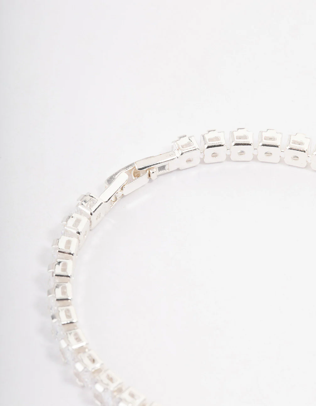 Silver Plated Square Cubic Zirconia Tennis Bracelet - Image 3