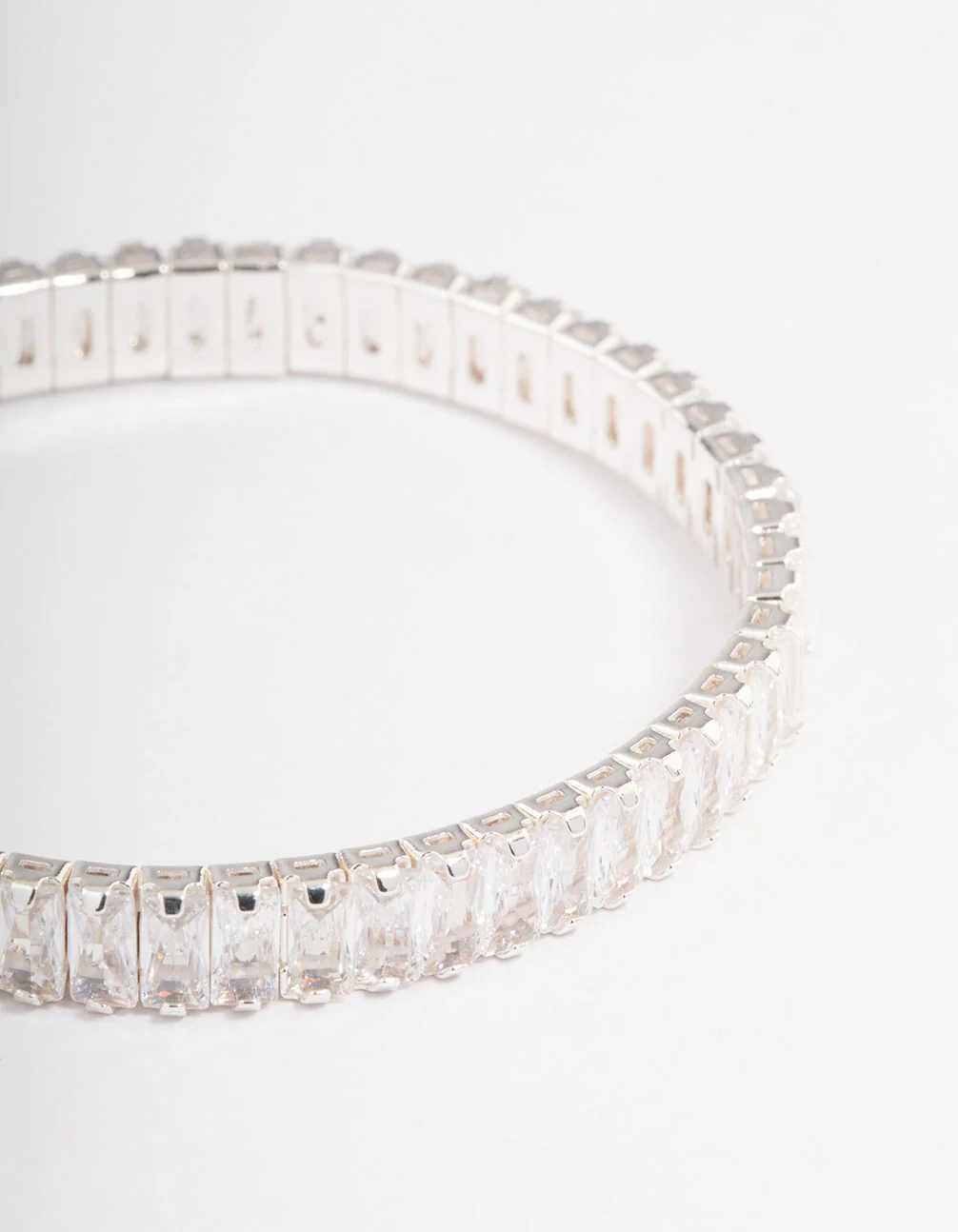 Silver Plated Stretch Baguette Bracelet - Image 2
