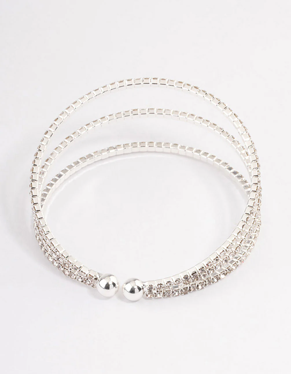 Silver Plated Trio Row Wrist Cuff - Image 3