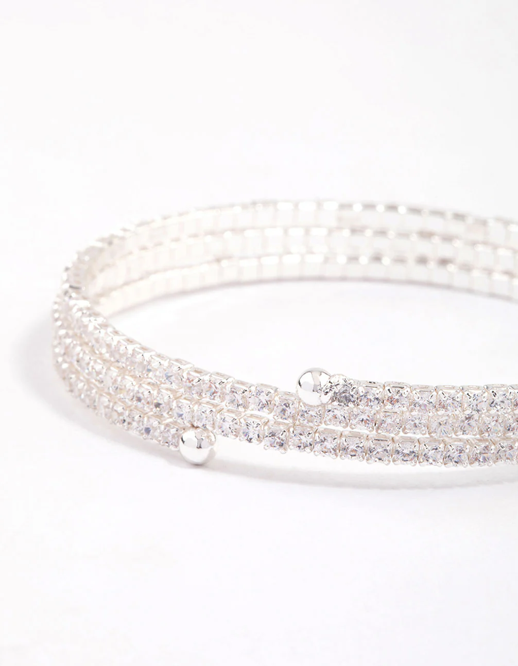 Silver Plated Triple Cup Chain Marquise Wrist Cuff - Image 2