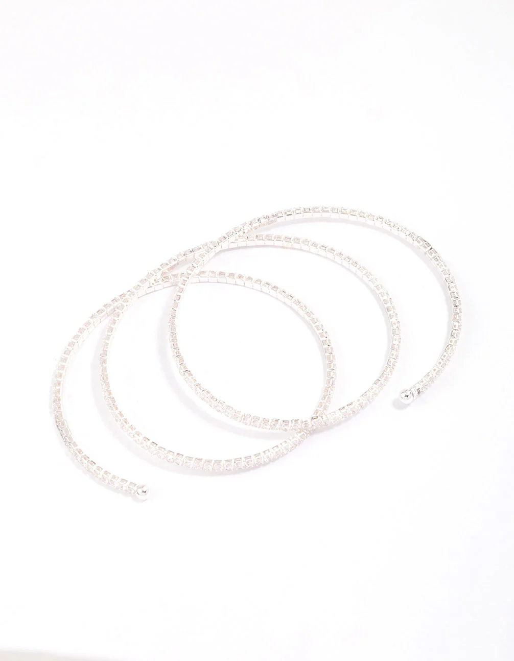 Silver Plated Triple Cup Chain Marquise Wrist Cuff - Image 3