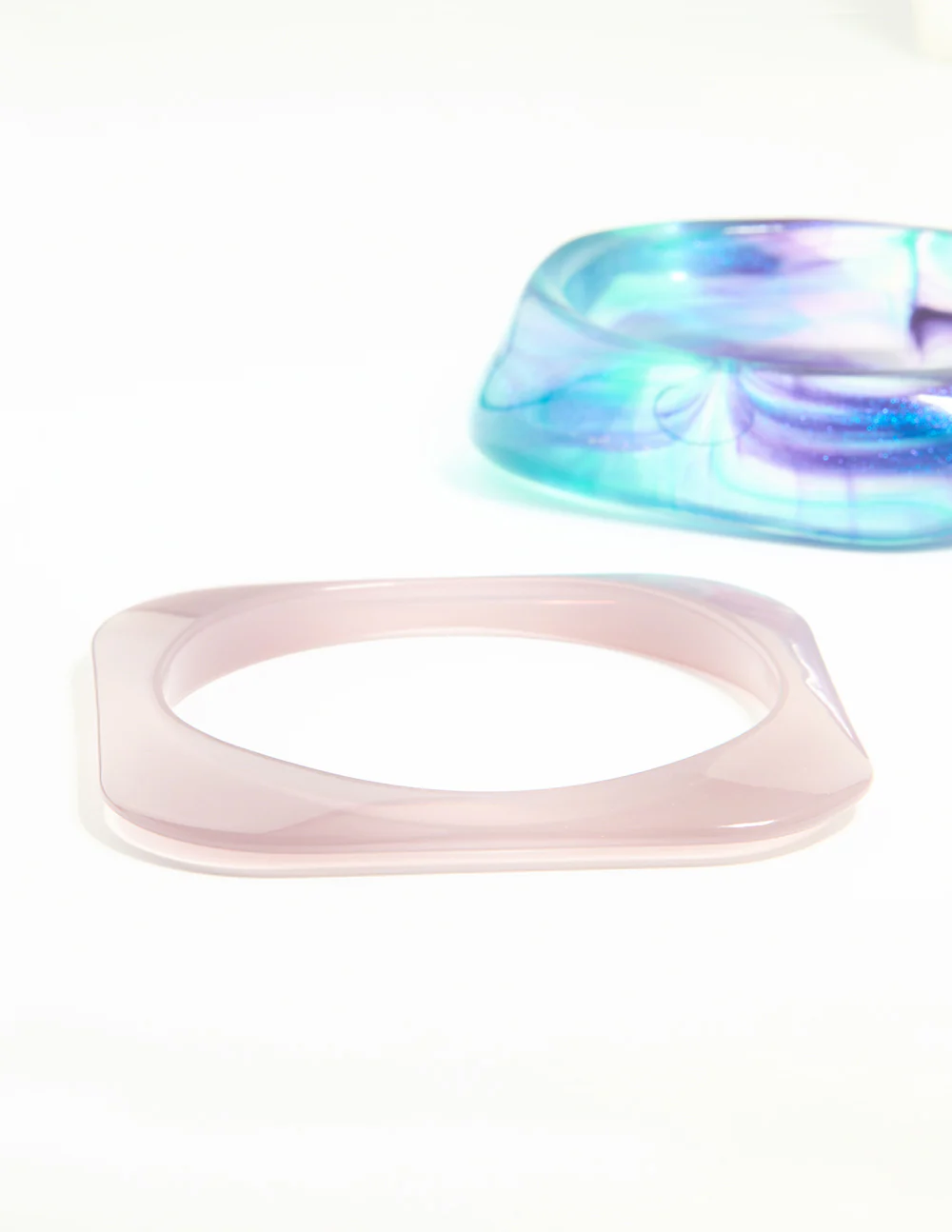 Purple Blue & Pink Acrylic Mermaid Bangles 3-Pack - Image 2