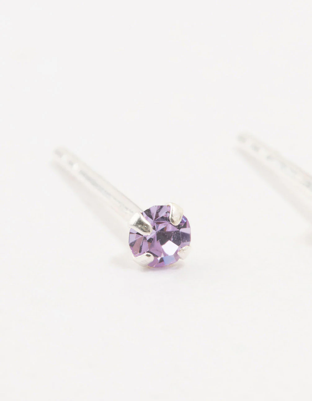Sterling Silver Purple Czech Bohemia Crystal Stud Earrings - Image 2
