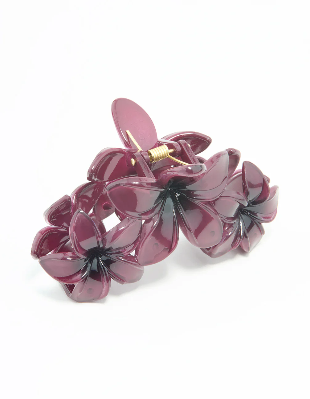 Purple Frangipani Trio Hair Claw Clip - Image 2