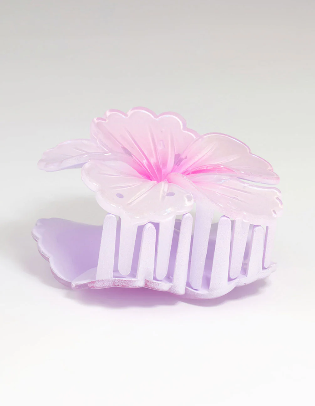 Purple Ombre Hibiscus Hair Claw Clip - Image 2